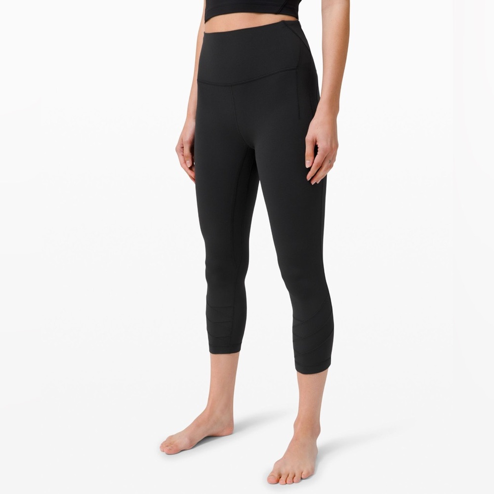 Lululemon Nulu™ Fold Yoga High-Rise Crop 23" Legging Pants Size 4 Black MSRP $98